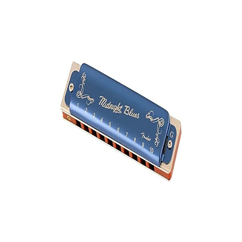 FenderÂ® MIDNIGHT BLUES HARMONICA Harmonica Diatonic 10 Hole Tuning G Blue Limited Edition