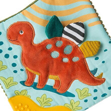 Mary Meyer Pebblesaurus Crinkle Teether Toy with Baby Paper and Squeaker, 15.4 x 15.4-Centimetres, Dinosaur