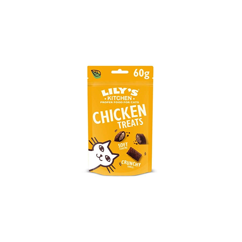 Lily's Kitchen Chicken Pillow Treats - Natural Grain Free Cat Treats (10 Packs x 60g)