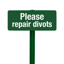 EverMark Please Repair Divots Sign with Hunter Green Stake Kit