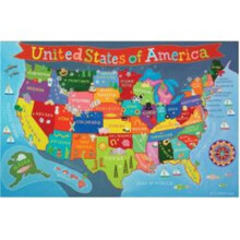 Round World Products 24 x 36 in. United States Map for Kids