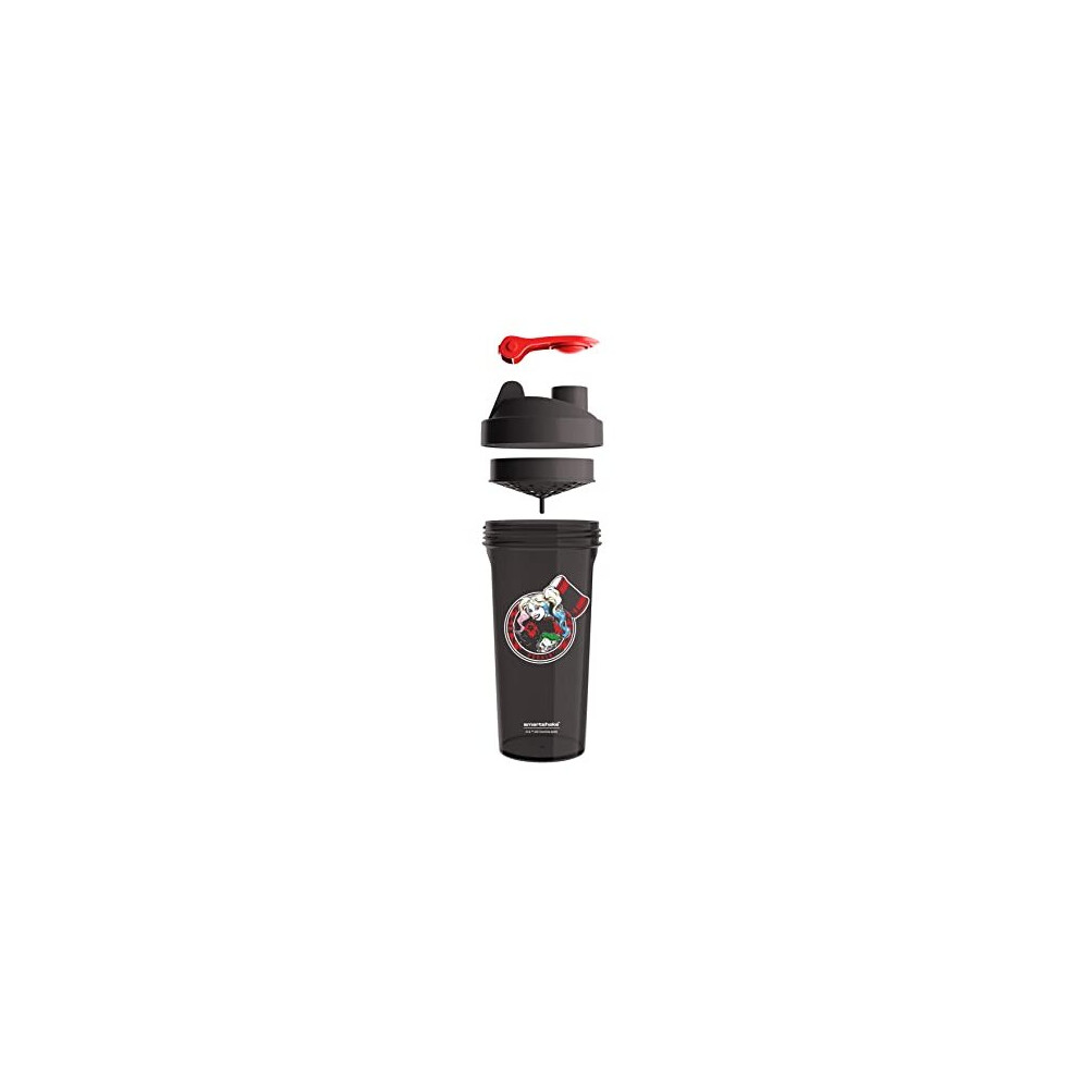 Smartshake Lite Justice League Harley Quinn Protein Shaker Bottle 800Ml Leakproof Bpa Free Â Harley Quinn Gifts Womens Gym Shaker Drink Bottle For