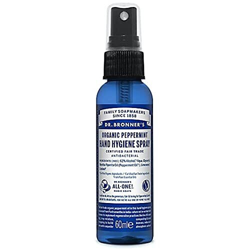 Dr. Bronner's Peppermint Hand Hygiene Sanitizer Spray 59Ml, Clear