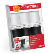 734000-6 Gutermann Thread Set Sew-All 250m x 6 reels Multi