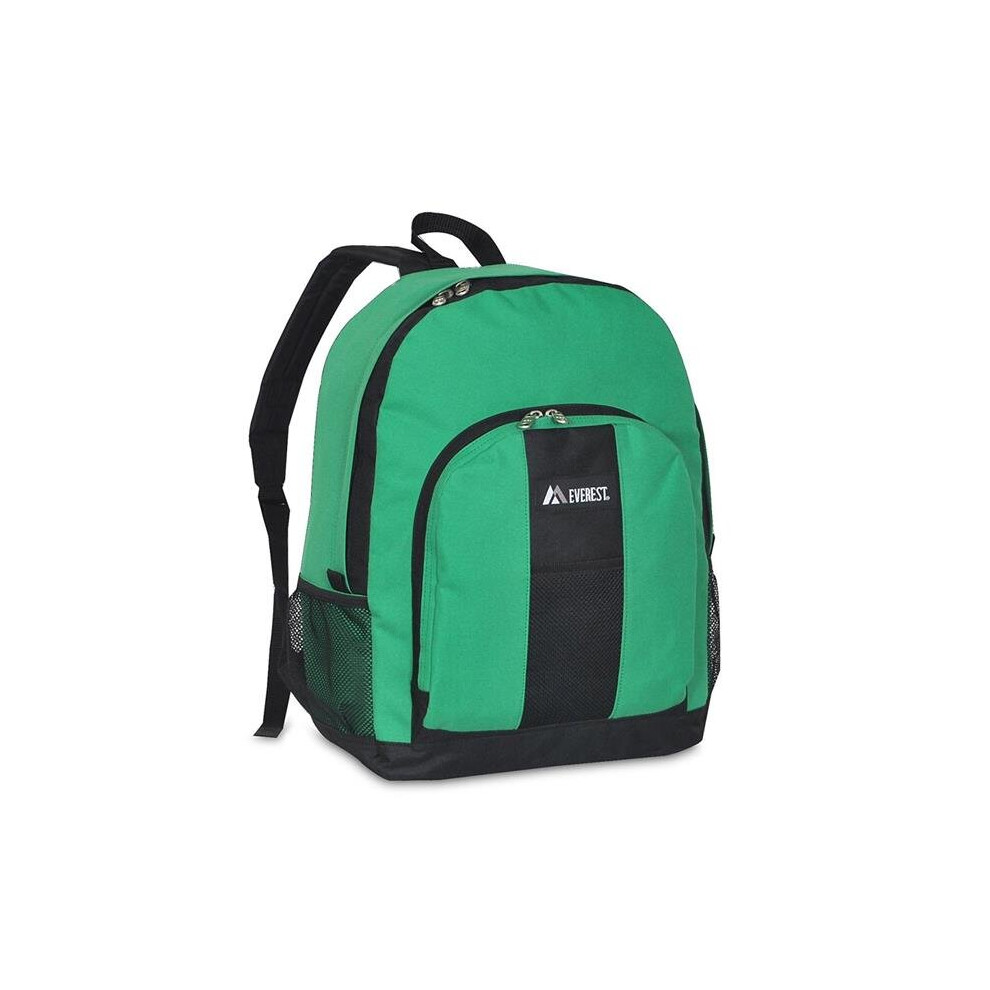 Everest  Backpack with Front & Side Pockets - Emerald Green & Black-image-OPC-PB6C7Z2-NEW
