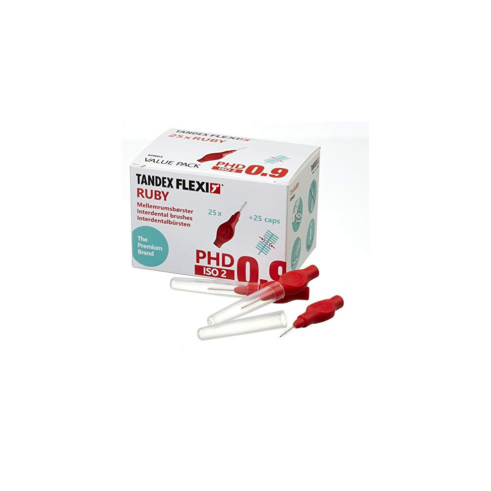 Tandex Flexi 0.90mm Interdental Brushes - Ruby - Pack of 25