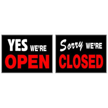 Hillman Group  15 x 19 in. Red & Black Plastic Yes Were Open & Sorry Were Closed Sign -  6 Piece