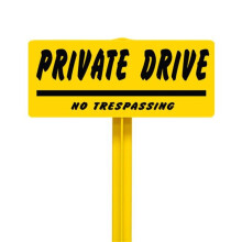 EverMark Private Drive No Trespassing Sign with Yellow Stake Kit
