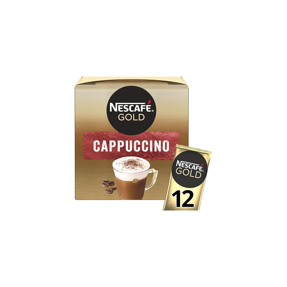 Nescafe Nescafé Cappuccino Unsweetened 12 Sachets, 170.4G Gold