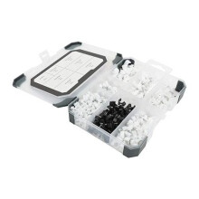 TIMCO Cable Clips Tray - 290pcs Mixed Tray - Including Twin and Earth (T&E) Flat Cable Clips, Round Cable Clips and Bell Wire Clips.