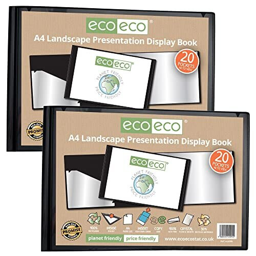 eco-eco A4 formaat 50% gerecycled 60 vakken zwart presentatie display