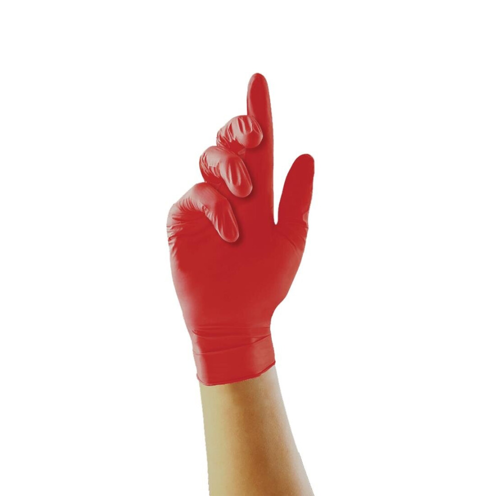 Unigloves Red Pearl Nitrile Gloves - Image 5