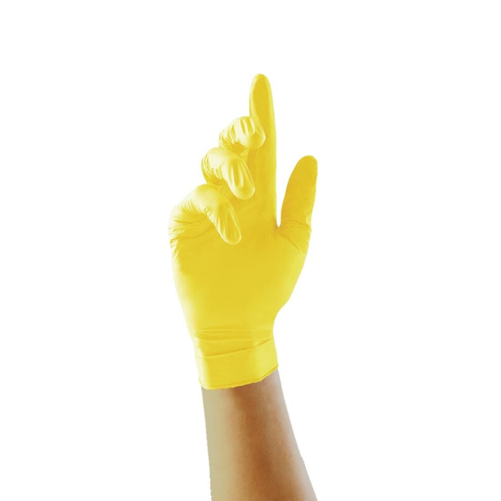 B&Q -  Yellow Pearl Box Of 100 Nitrile Gloves - Image 4