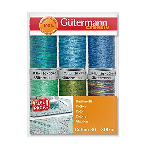 Gütermann Gütermann creativ Sewing Thread Set with 6 spools Cotton 30 300 m in Different Multicolour Colours 1