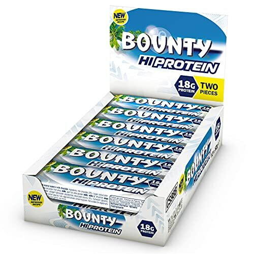Bounty Hi Protein Bar (12 x 52g), High Protein Energy Snack with Milk Chocolate and Coconut, 18g Protein