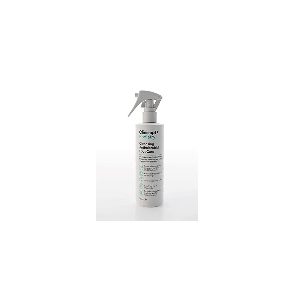 Clinisept Clinisept+ Podiatry Antimicrobial Foot Care Spray - Skin, Body & Hard Surface Hygiene Cleanser - Alcohol-Free Gentle Formula - 250Ml