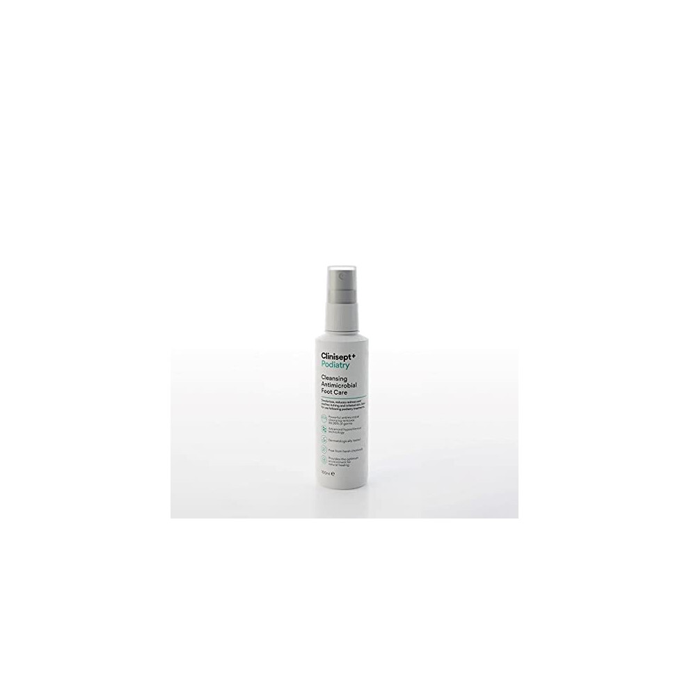 Clinisept Clinisept+ Podiatry Antimicrobial Foot Care Spray - Skin, Body & Hard Surface Hygiene Cleanser - Alcohol-Free Gentle Formula - 100Ml