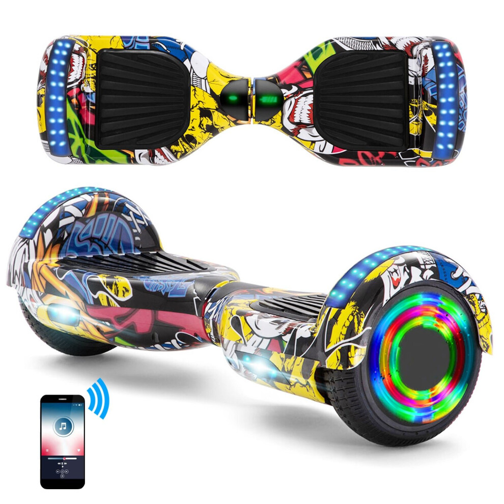 (Hip Hop) Hoverboard 6.5'' Smart Self-Balancing Scooter with Bluetooth & LED Lights Best Gifts