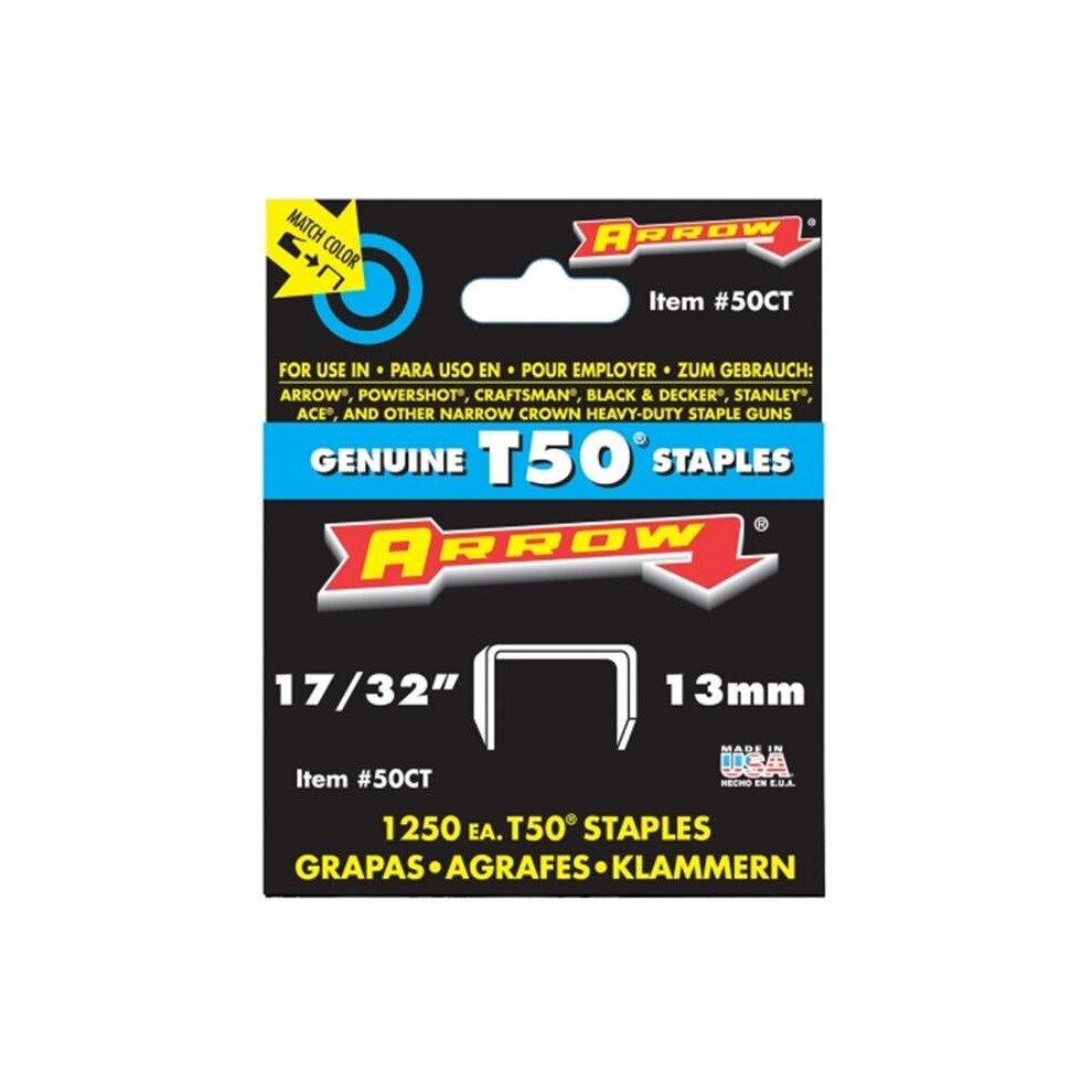 Arrow Fastener Co. .53in. T50 Staples  50CT24 - Pack of 4