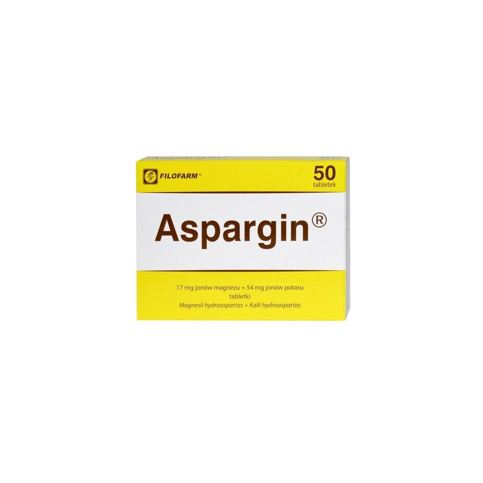 Aspargin 17 mg + 54 mg, 50 tablets magnesium + potassium