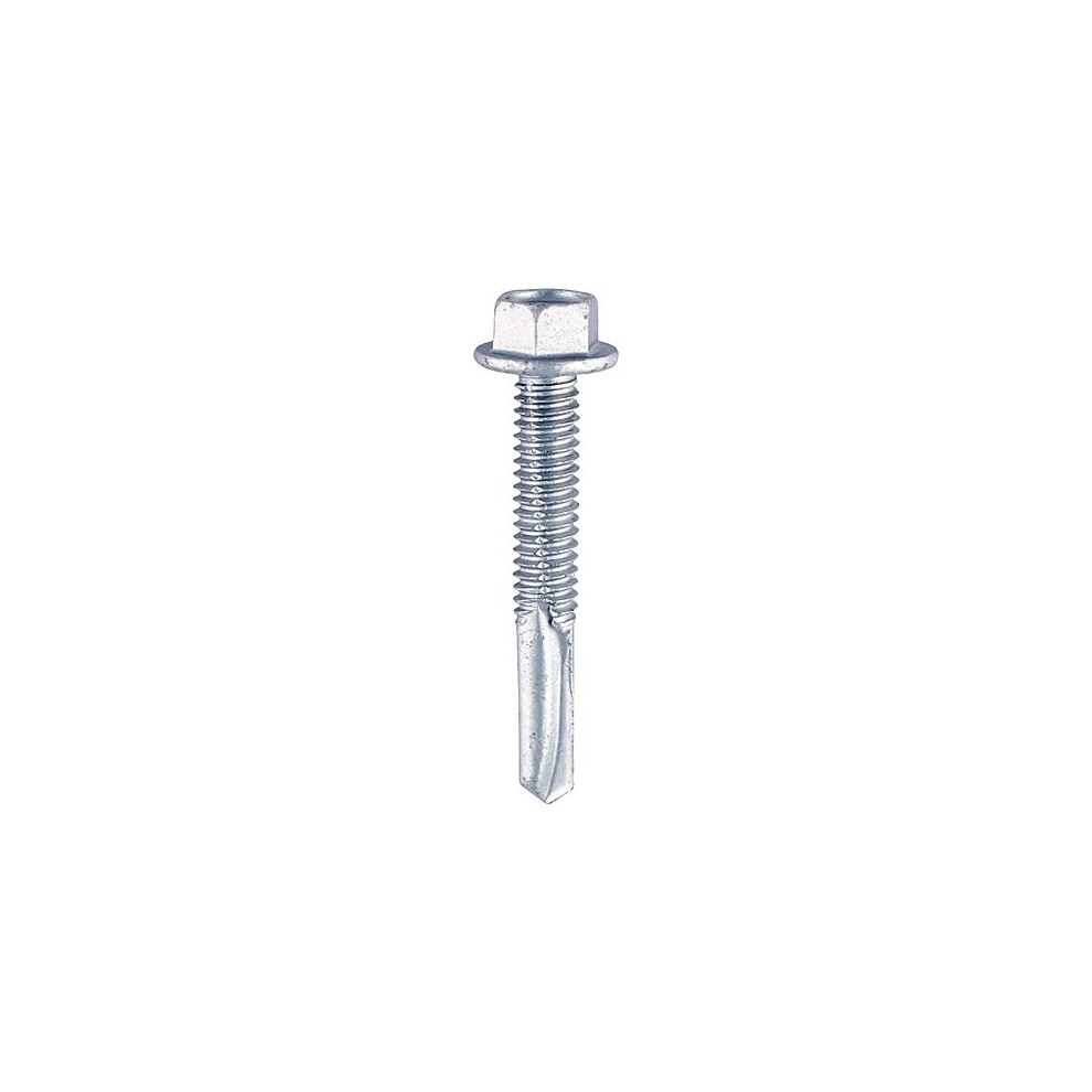 Timco Zh80b 5.5 X 80 Self-Drilling Screws-Hex-For Heavy Section Steel-Zinc Silver
