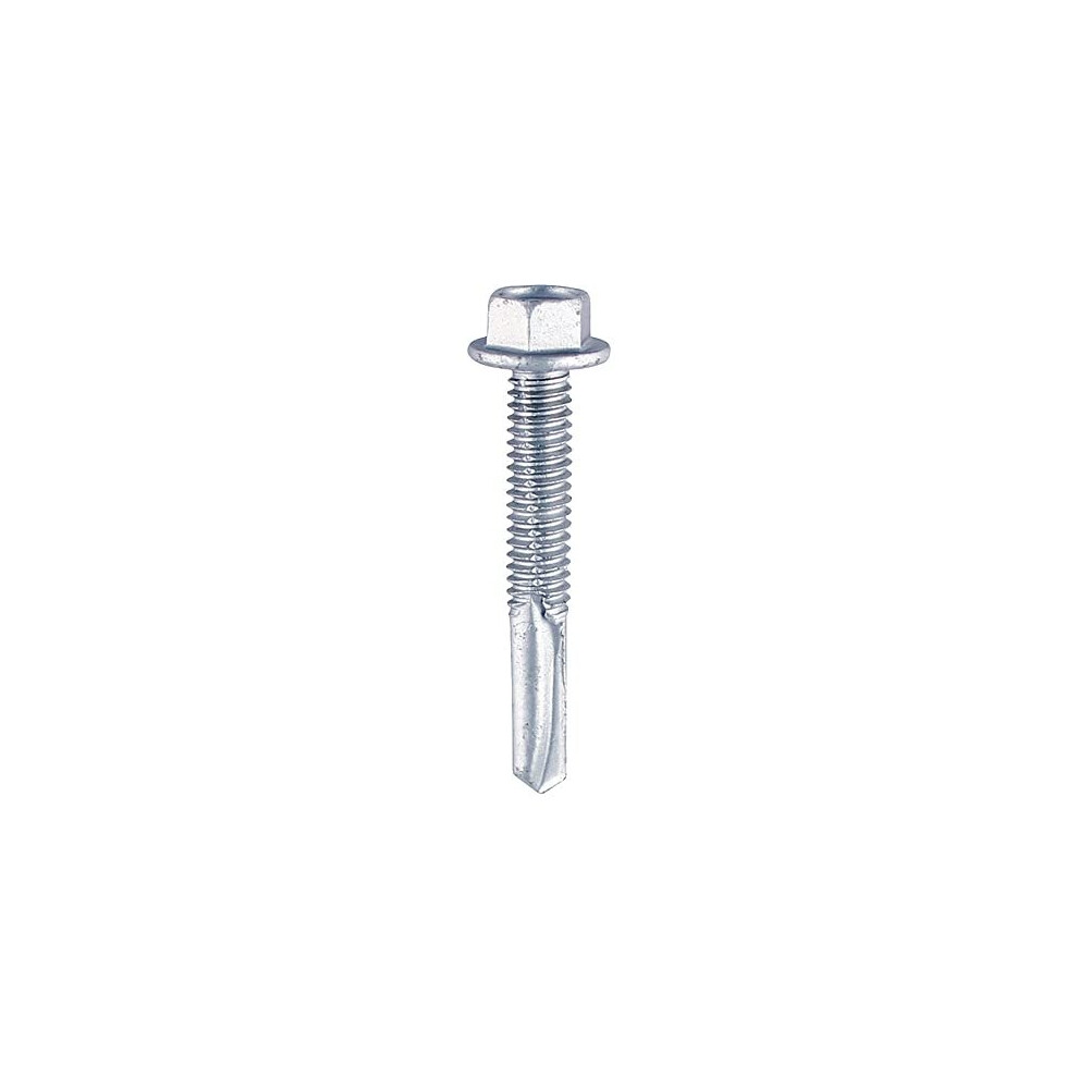 TIMCO ZH80B Silver 5.5 x 80 Self-Drilling Screws-Hex-for Heavy Section Steel-Zinc