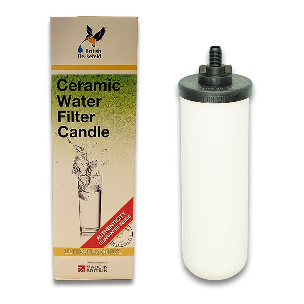 British Berkefeld/Doulton Ultra Fluoride Ceramic Drinking Water Filter Cartridge Candle 7 inch for Gravity Filters W9120133