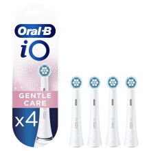 Oral-B iO Gentle Care Replacement Toothbrush Heads for Electric Toothbrush, Pack of 4 for Gentle Cleaning on Sensitive Areas and Healthier Gums, White