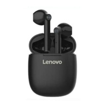 Lenovo HT30 Bluetooth 5 Wireless Stereo Headphones, In-Ear Earbuds with Touch Control, Built-in Mic, Compact Charging Box - Black