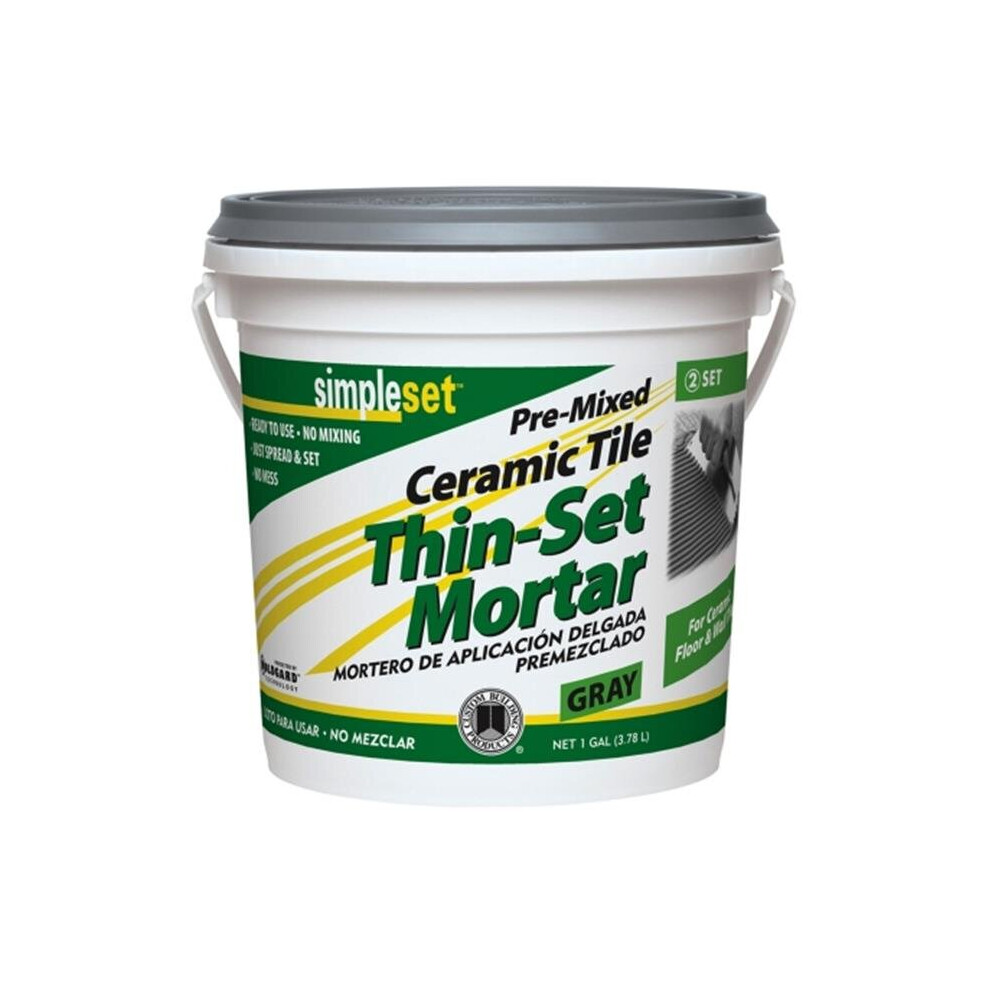 Custom Building Products 1 Gallon Gray Pre-Mixed Ceramic Tile Thin-Set Mortar C - Pack Of 2 758218703380