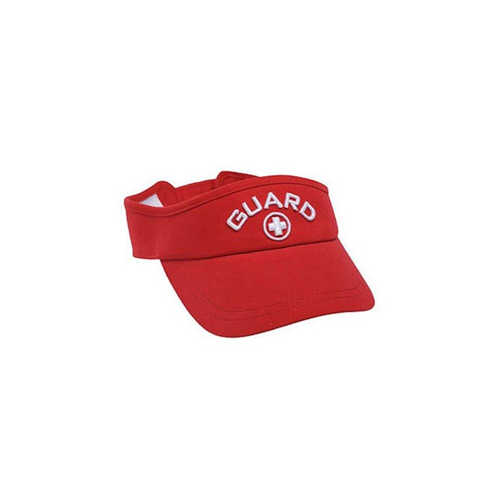 Photos - Safety Equipment Kemp USA White Visor with Guard Logo Embroidered in Red KE316132