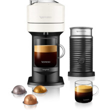 Nespresso by Magimix Vertuo Next & Milk 11710 - White: Premium Pod Coffee Machine with Built-In Milk Frother