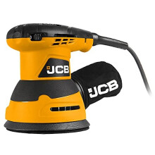 JCB 240v Orbital Sander Power Tool Hook and Loop Fastening Rubber Grip Over Mould & Dust Collector