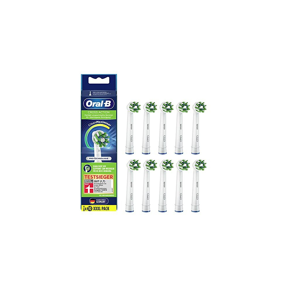 Oral-B 10 x CrossAction Brush Heads with CleanMaximiser Bristles for Superior Cleaning