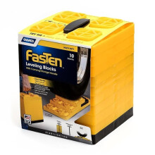 Camco 2 x 2 in. FasTen Leveling Block with T-Handle, Yellow - Pack of 10