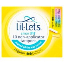 Lil-Lets Smartfit 10 Non-Applicator Tampons Regular (8 x 10s)