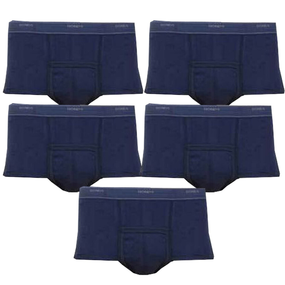 (2XL) 5Pk Bonds Men Extra Support Brief Boxer Shorts Undies Underwear M821 Bulk Navy