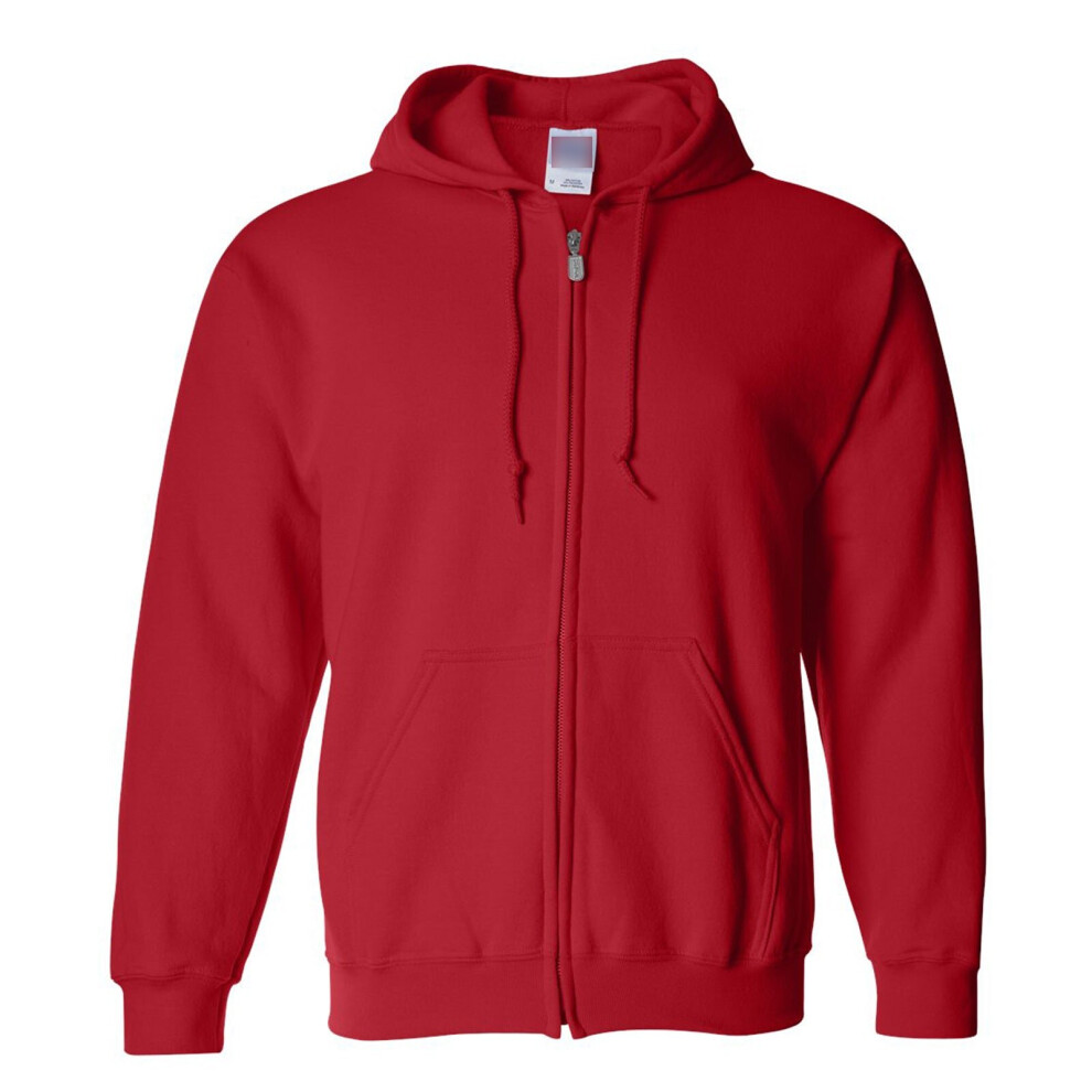 Red 2XL Zip Up Hoodie Heavy Blend Blank Plain Basic Hooded Fleece Sweatshirt Sweater on OnBuy