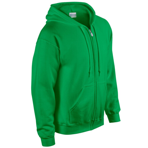 Irish Green L Zip Up Hoodie Heavy Blend Blank Plain Basic Hooded Fleece Sweatshirt Sweater on OnBuy