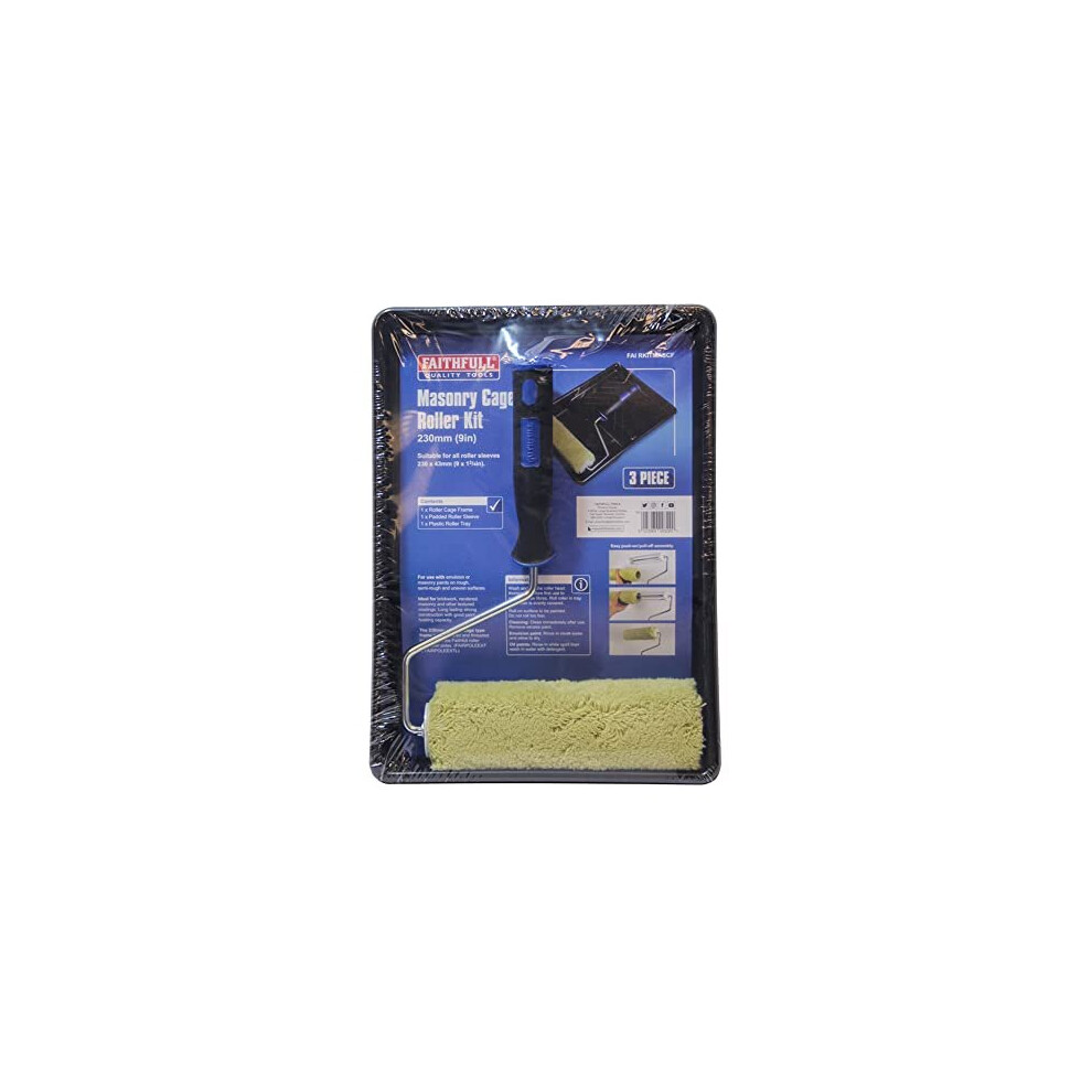 Faithfull Fairkitmascf Masonry Cage Roller Kit - 230Mm (9In) 5023969003290