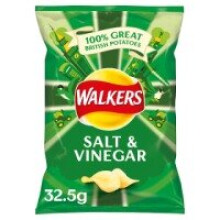 Walkers Salt & Vinegar Crisps 32.5g (32 x 32.5g)