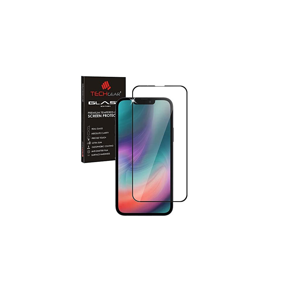 Techgear 3D Glass Edition For Iphone 13 Pro Max, [Full Screen Adhesion] & [Full Coverage] Tempered Glass Screen Protector Guard Cover Compatible With