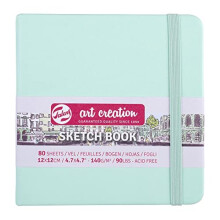Cuaderno de bocetos 12x12 cm - 80 hojas - 140g - verde menta - Royal Talens