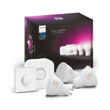Philips Hue White & Colour Ambiance Starter Kit: Smart Bulb 3X Pack LED [GU10] incl. Bridge and Smart Button - 350 Lumen, 929001953116