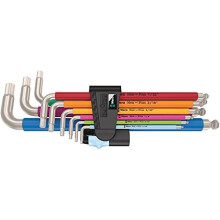 Juego de llaves Allen inclinadas Wera 3950/9 Hex-Plus Multicolor Imperial Acero inoxidable 1 6 interiores 5/64 pulgadas, 3/32 pulgadas