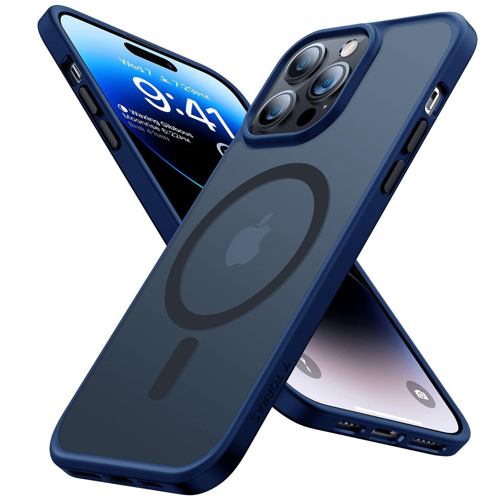 (Blue, iPhone14 Pro Max) Magnetic Phone Case Translucent Matte Protective Case For Iphone 14 Series
