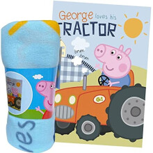 Design for Peppa Pig fleece blanket 100 x 140 cm with George Pig and his tractor