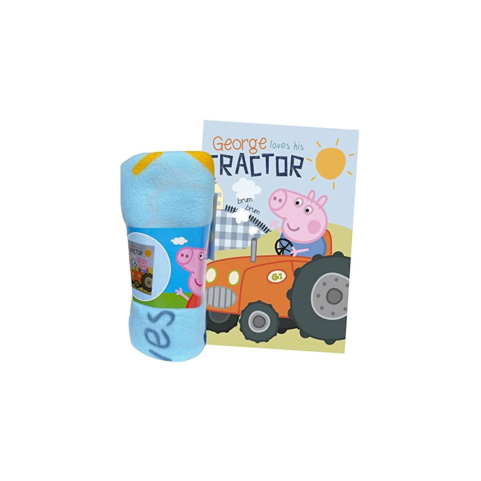 Design for Peppa Pig fleece blanket 100 x 140 cm with George Pig and his tractor