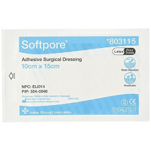 Softpore Adhesive Surgical Dressing - 10cm x 15cm (10 Single Dressings)