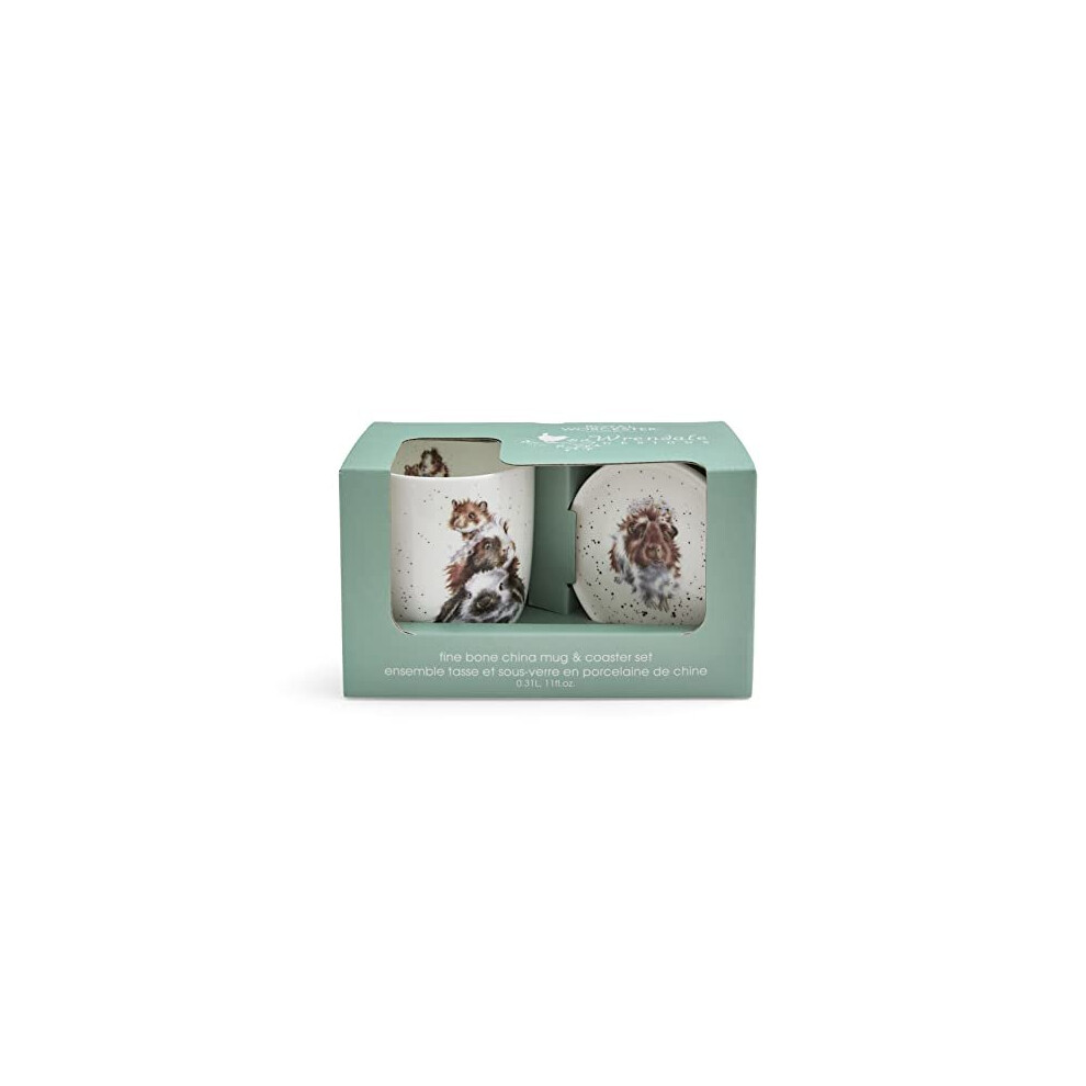 Wrendale Designs - Piggy in The Middle' Mug and Coaster Set